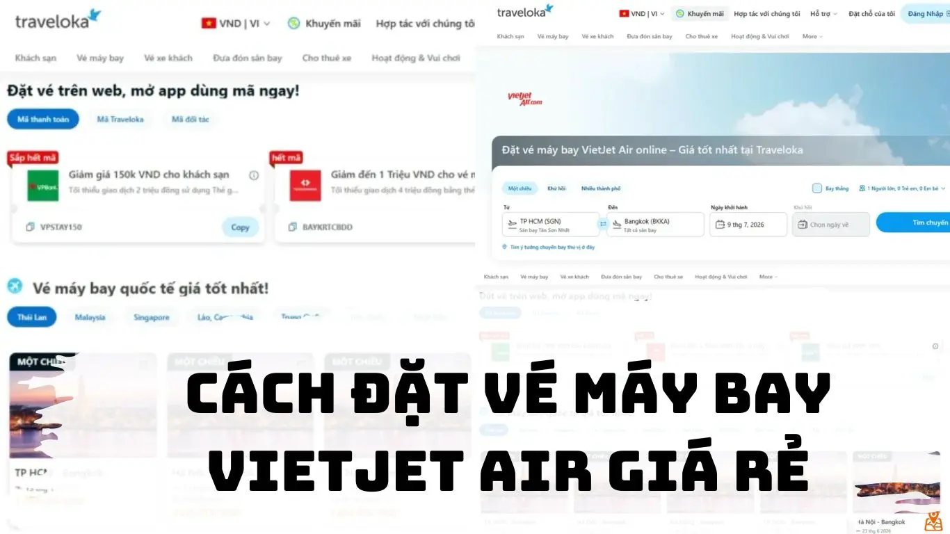 Cách đặt vé máy bay Vietjet Air giá rẻ