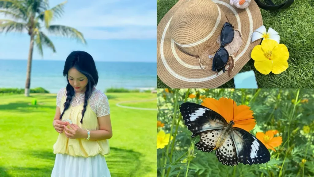 Chụp hình tại bãi cỏ resort Victoria Mũi Né