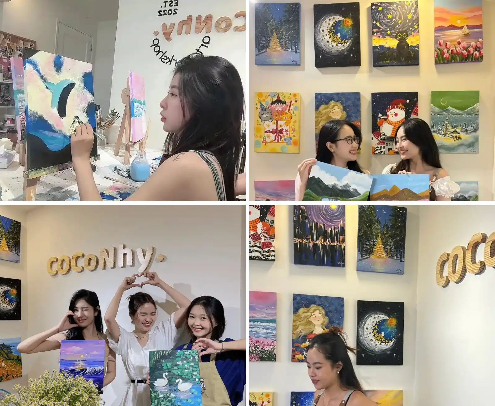 Một vài góc studio và khoảnh khắc vẽ tranh tại COCoNhy Art Workshop Thủ Đức